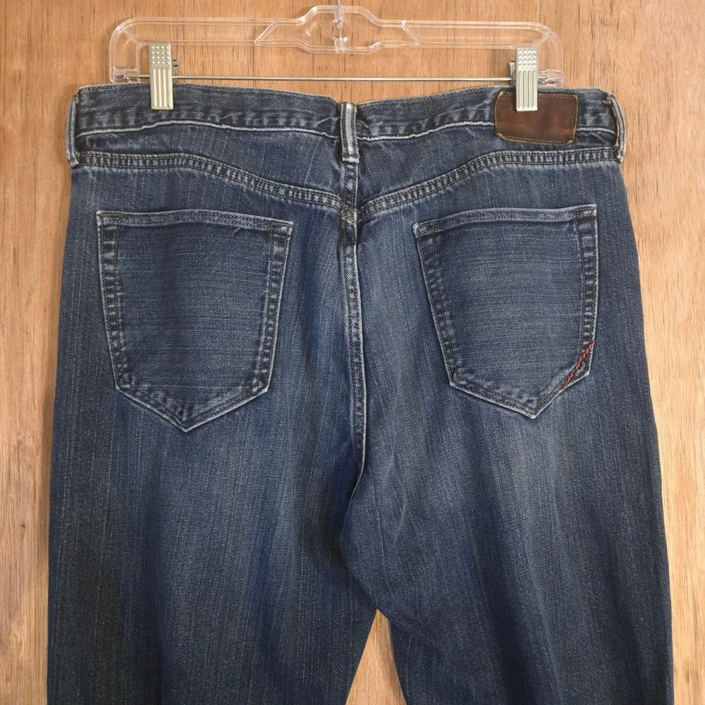 Banana Republic Straight Leg Jeans 35x34 Mens Blue Dark Wash Denim Classic